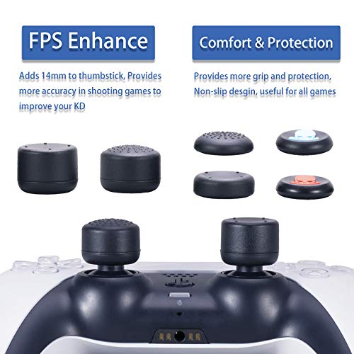 9CDeer 1 x Silicona Transferir Impresión Protector Grueso Cubrir Piel + 10 Apretones de Pulgar para Playstation 5 / PS5 / Dualsense Mando Pinturas de Dibujos Animados