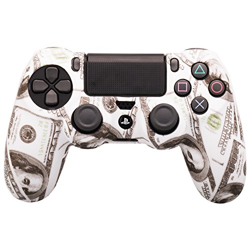 9CDeer 2 Piezas de Silicona Transferencia de Agua Protector Manga Caso Cubrir Piel Cover Skin 8 Thumb Grip 2 Conjuntos de a Prueba de Polvo Enchufe para Mando PS4/Slim/Pro Paquete de 2 US dólares