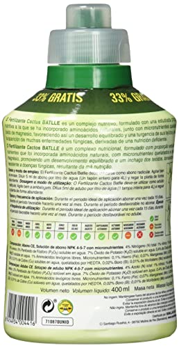Abonos - Fertilizante Cactus Botella 400ml - Batlle