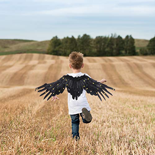 ABOOFAN Halloween Alas de Ángel Negro Ángel de La Oscuridad Accesorios de Disfraces Ángel Cosplay Alas Fiesta de Halloween Tocado para Mujeres Niñas