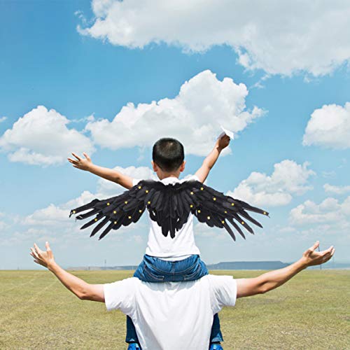 ABOOFAN Halloween Alas de Ángel Negro Ángel de La Oscuridad Accesorios de Disfraces Ángel Cosplay Alas Fiesta de Halloween Tocado para Mujeres Niñas
