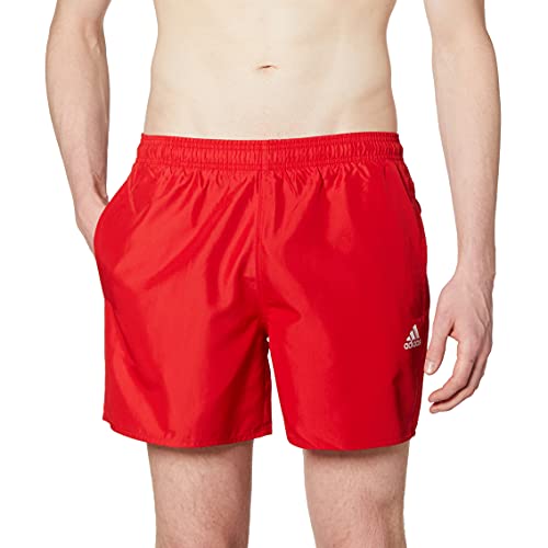 adidas GQ1086 Solid CLX SH SL Swimsuit Mens Team Colleg Red/White S