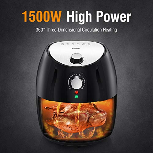 Aigostar Hayden Pro - Freidora de aire sin aceite, 1500W, cesta antiadherente extraíble, temporizador, apagado automático. Libre de BPA. Diseño exclusivo.