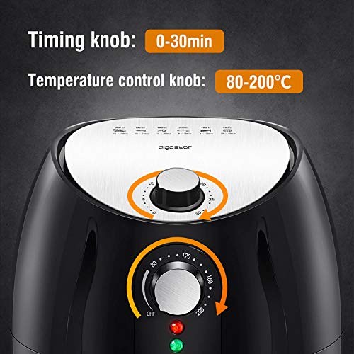 Aigostar Hayden Pro - Freidora de aire sin aceite, 1500W, cesta antiadherente extraíble, temporizador, apagado automático. Libre de BPA. Diseño exclusivo.