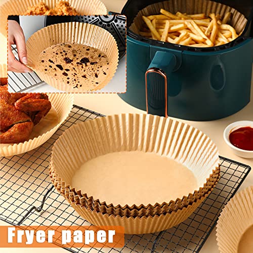 Air Fryer Paper Liner, Non-Stick Mat Pulp Steamer, Round Paper Liner, Kitchen Supply, freidora de aire caliente, forro de papel, antiadherente, rollo de papel redondo, utensilios de cocina