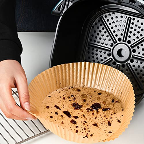 Air Fryer Paper Liner, Non-Stick Mat Pulp Steamer, Round Paper Liner, Kitchen Supply, freidora de aire caliente, forro de papel, antiadherente, rollo de papel redondo, utensilios de cocina