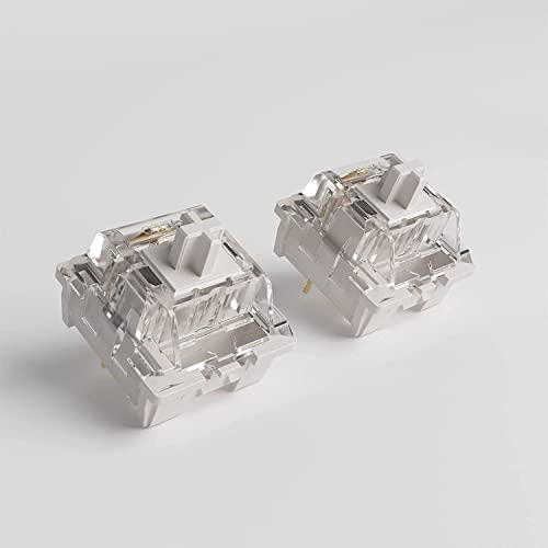 Akko CS Switch para Teclado de Juego, Switches Lineales Ultraligeros, 3 Pines 35gf Compatible con Teclado Mecánico MX (45 Piezas, Blanco)
