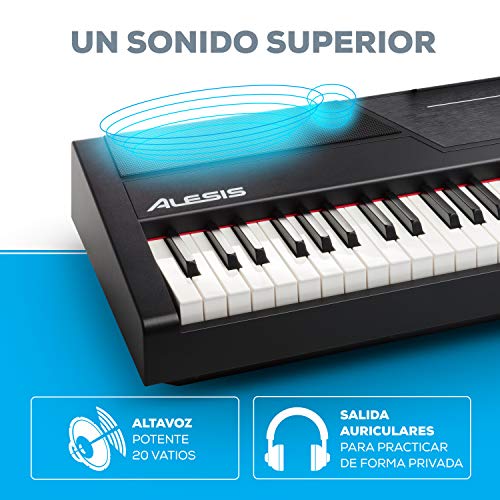 Alesis Recital Pro - Teclado Piano Eléctrico Digital con 88 Teclas de Acción Martillo, 12 Premium Voces y Altavoces incorporados