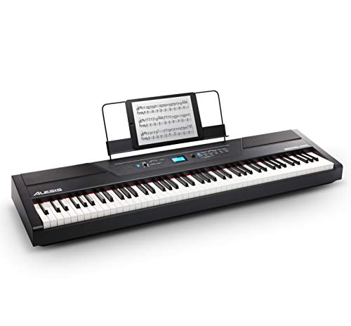 Alesis Recital Pro - Teclado Piano Eléctrico Digital con 88 Teclas de Acción Martillo, 12 Premium Voces y Altavoces incorporados