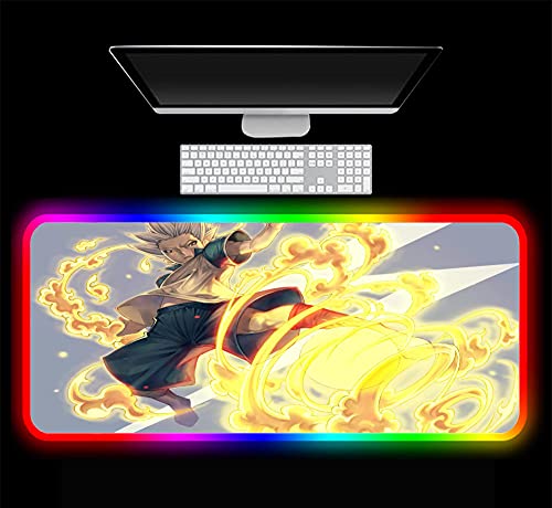 Alfombrillas de ratón Inazuma Eleven Gaming Computer RGB Large Gaming Gamer XXL Alfombra Big Pad Pc Tapete de Escritorio con Retroiluminación 800X300X4 mm