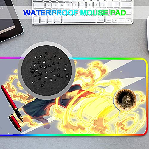 Alfombrillas de ratón Inazuma Eleven Gaming Computer RGB Large Gaming Gamer XXL Alfombra Big Pad Pc Tapete de Escritorio con Retroiluminación 800X300X4 mm