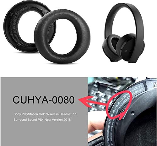 Almohadillas de repuesto compatible con Sony Playstation Gold Wireless Headset 7.1 Surround Sound PS4 2018/500 Millones Edición Limitada auriculares (negro)