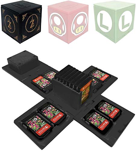 ALOUWEEKUKY Funda de Juego - Compatible para Nintendo Switch Compatible con hasta 16 Juegos de Nintendo Switch Organizador de Tarjeta de Juego Contenedor de Viaje(Negro Z)