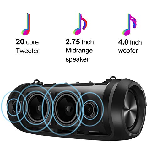 Altavoz Bluetooth Portátiles 30W, M2 Pro Edición Mejorada Altavoces, Sonido Stereo 360°, 30 Horas de Reproducción, Altavoces Portátiles Waterproof IPX6, con Powerbank, con Micrófono, FM/TF/AUX/USB