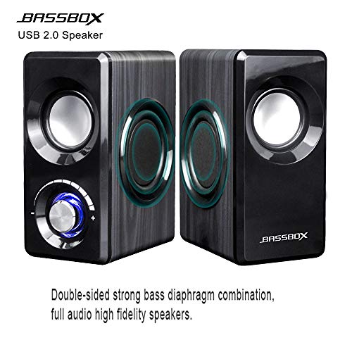 Altavoz informático altavoz de madera, alimentación USB, diafragma integrado de cuatro altavoces para PC ordenadores portátiles escritorio TV teléfono iPad PS4 Xbox one Nintendo Switch