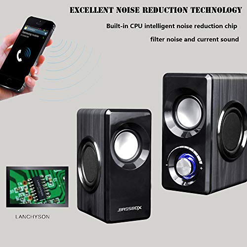 Altavoz informático altavoz de madera, alimentación USB, diafragma integrado de cuatro altavoces para PC ordenadores portátiles escritorio TV teléfono iPad PS4 Xbox one Nintendo Switch