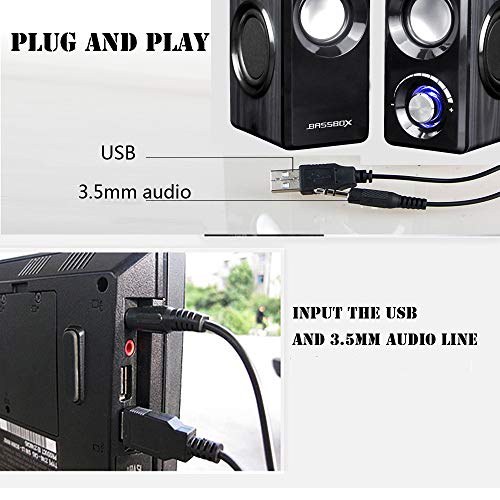 Altavoz informático altavoz de madera, alimentación USB, diafragma integrado de cuatro altavoces para PC ordenadores portátiles escritorio TV teléfono iPad PS4 Xbox one Nintendo Switch