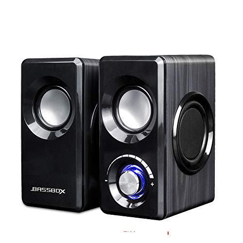 Altavoz informático altavoz de madera, alimentación USB, diafragma integrado de cuatro altavoces para PC ordenadores portátiles escritorio TV teléfono iPad PS4 Xbox one Nintendo Switch