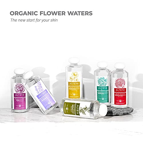 Alteya Organic agua floral rosa blanca 500 ml – botella grande - 100% USDA producto certificado puro autentico natural de rosa alba, destilado al vapor de flor recién cosechada y vendido directamente por el productor propio alteya organics, basado en el v