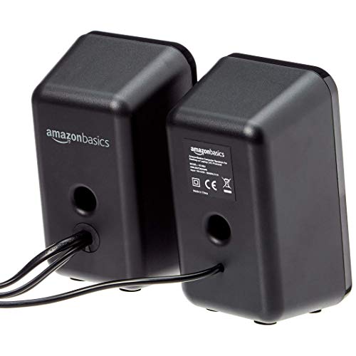 Amazon Basics – Altavoces para ordenador de sobremesa o portátil, con alimentación por CA, versión para la UE