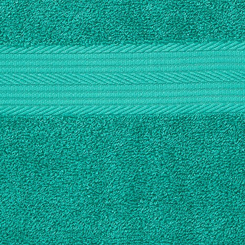 Amazon Basics - Juego de toallas (colores resistentes, 2 toallas de baño y 2 toallas de manos), color verde