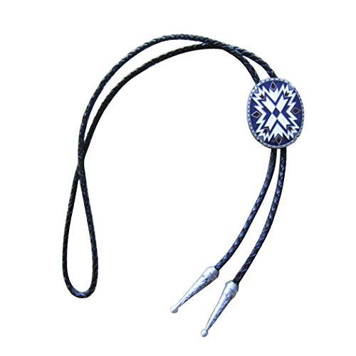 American Southwest Pattern Totem Oval Wedding Bolo Tie Corbata