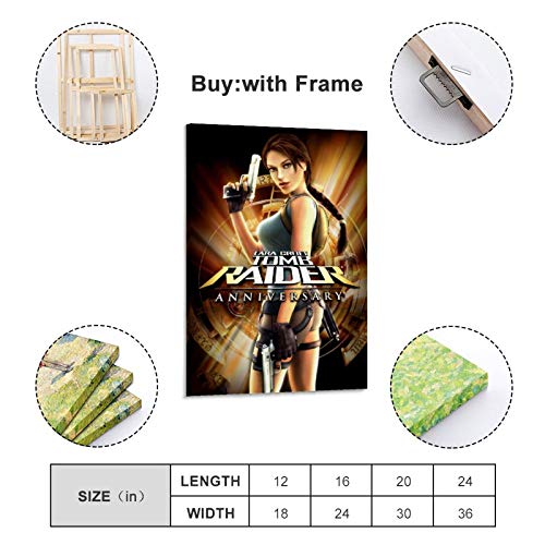 AMINIT Lara Croft Tomb Raider Aniversario Psp Psp Póster decorativo Lienzo de pared Arte de la sala de estar Póster, Pintura de dormitorio 60 x 90 cm