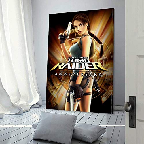 AMINIT Lara Croft Tomb Raider Aniversario Psp Psp Póster decorativo Lienzo de pared Arte de la sala de estar Póster, Pintura de dormitorio 60 x 90 cm