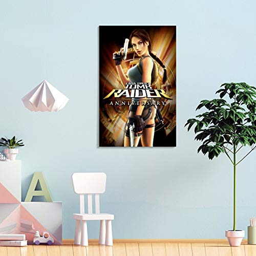AMINIT Lara Croft Tomb Raider Aniversario Psp Psp Póster decorativo Lienzo de pared Arte de la sala de estar Póster, Pintura de dormitorio 60 x 90 cm