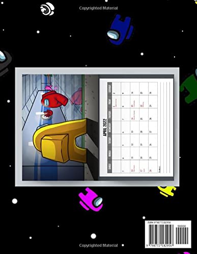 Amon𝚐 U𝚜 2022 Calendar: Game Characters Scenes Mini Planner Jan 2022 to Dec 2022 PLUS 6 Extra Months Of 2023 | Premium Pictures Gift Idea For Gamers & Fans Kalendar calendario calendrier