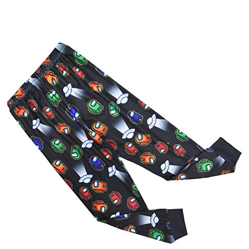 Among Us Juego de pijama para niños y niñas, manga larga, ropa de dormir y pantalones, Negro 3, 4-5 Años