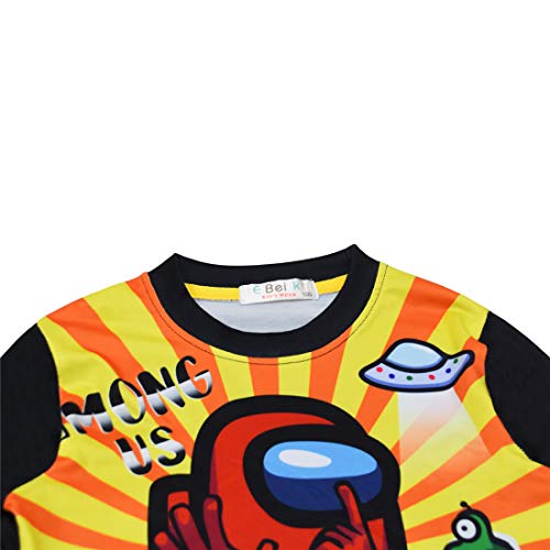 Among Us Juego de pijama para niños y niñas, manga larga, ropa de dormir y pantalones, Negro 3, 4-5 Años