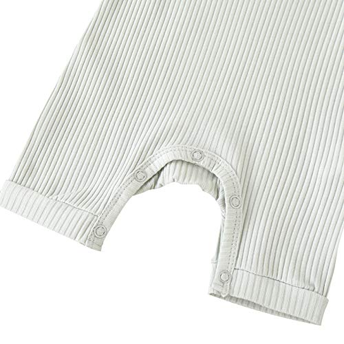 amropi Bebé Niñas Mono Pack de 3 Peleles Niños Pijama Mameluco de Manga Corta 3-6 Meses,Azul/Blanco/Negro