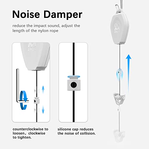 AMVR VR Cable Management, 6 Paquetes de Sistema de polea de Techo retráctil para Oculus Quest / Quest 2 / Rift / Rift S / Valve Index / HTC Vive / Vive Pro / HP Reverb G2 Cable de conexión (Blanco)