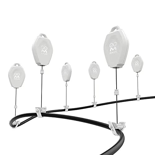 AMVR VR Cable Management, 6 Paquetes de Sistema de polea de Techo retráctil para Oculus Quest / Quest 2 / Rift / Rift S / Valve Index / HTC Vive / Vive Pro / HP Reverb G2 Cable de conexión (Blanco)