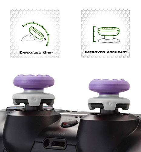 ANDERK Joystick PS4 Thumbstick Caps Accesorios de controlador de juego, Accesorios Esenciales para el Juego mando PS4 y Controlador PS5, Naranja y Morado