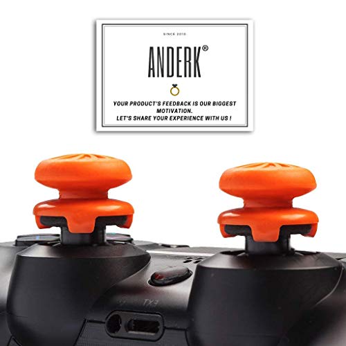 ANDERK Joystick PS4 Thumbstick Caps Accesorios de controlador de juego, Accesorios Esenciales para el Juego mando PS4 y Controlador PS5, Naranja y Morado