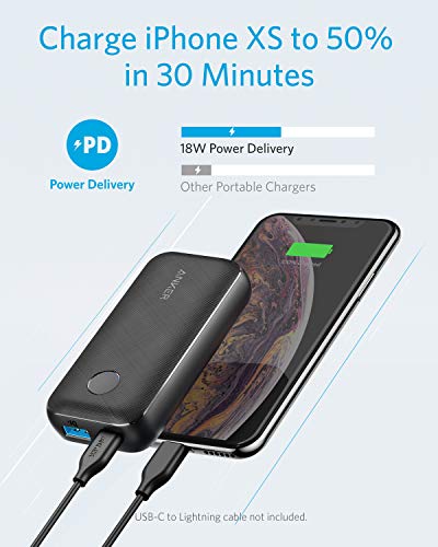 Anker PowerCore Slim 10000 Cargador portátil Ultrafino, batería Exterior compacta de 10000 mAh, tecnología de Carga de Gran Velocidad PowerIQ y VoltageBoost, para iPhone, Samsung Galaxy y más
