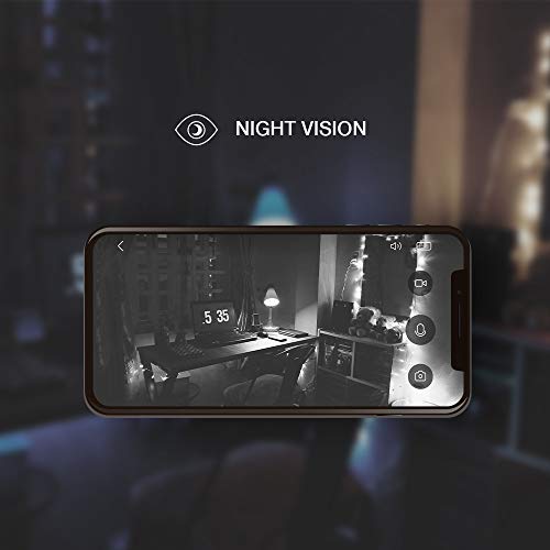 ANTELA Cámaras Vigilancia Wifi 1080P Compatible Con Alexa, Cámara IP Wifi Interior Con Visión Nocturna, Audio Bidireccional, Detección De Movimiento, Ranura Para Memorias SD, Almacenamiento En La Nube