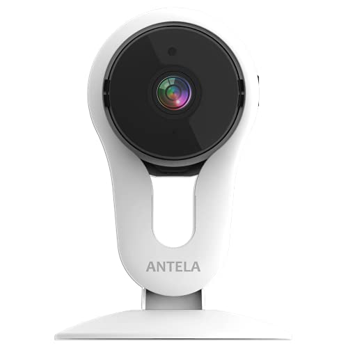 ANTELA Cámaras Vigilancia Wifi 1080P Compatible Con Alexa, Cámara IP Wifi Interior Con Visión Nocturna, Audio Bidireccional, Detección De Movimiento, Ranura Para Memorias SD, Almacenamiento En La Nube
