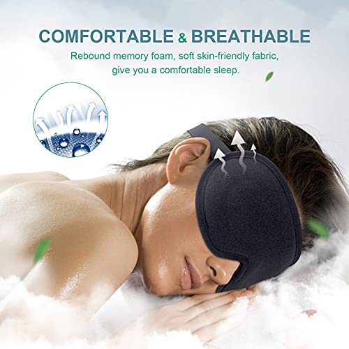 Antifaz para dormir,3D Mascarilla para dormir con tapón de oído y Ajustable Correa Venda,100% bloquea ​la luz máscara Ajustable Correa Máscara de ojos suave transpirable Antifaz de Viaje