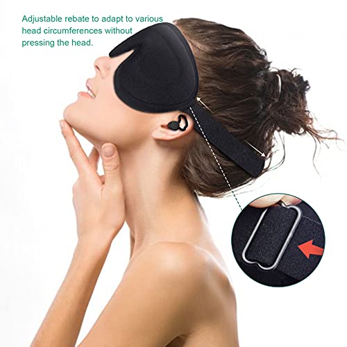 Antifaz para dormir,3D Mascarilla para dormir con tapón de oído y Ajustable Correa Venda,100% bloquea ​la luz máscara Ajustable Correa Máscara de ojos suave transpirable Antifaz de Viaje