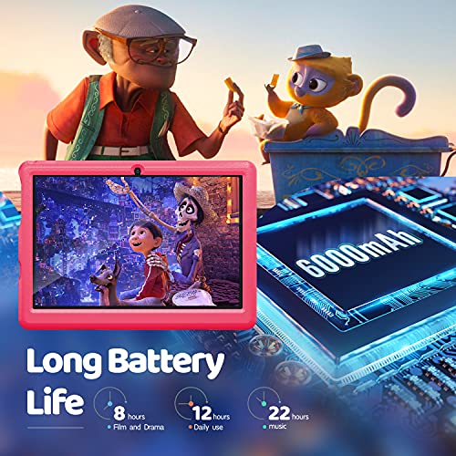 ANYWAY.GO 10.1 Pulgadas Tablet Niños, Android 10.0 Tablet Infantil, Pantalla IPS HD, 2GB + 32GB, QuadCore, Kidoz Preinstalado, WiFi, Bluetooth, Doble Cámara Tablet PC Juegos Educativos (Pink)