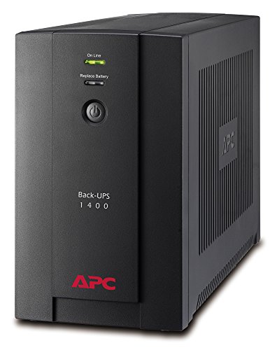 APC BX1400UI Back-UPS BX - Sistema de alimentación ininterrumpida SAI 1400VA (6 salidas tipo IEC, AVR, USB, software de apagado)