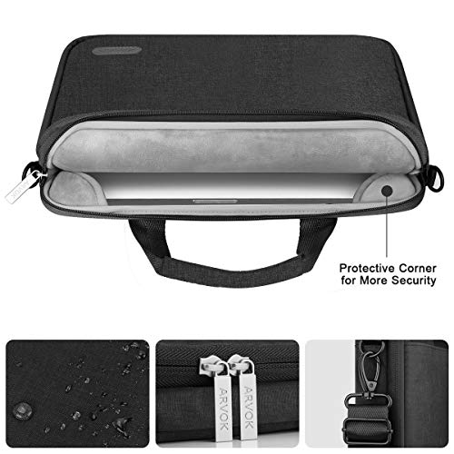 Arvok Funda para portátil de Estuche para Accesorios con Correa y asa, maletín para Ordenador portátil Maletín para Acer/ASUS/DELL/Lenovo/HP (15.6-Pulgadas, Negro)