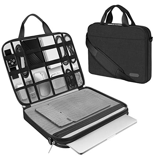 Arvok Funda para portátil de Estuche para Accesorios con Correa y asa, maletín para Ordenador portátil Maletín para Acer/ASUS/DELL/Lenovo/HP (15.6-Pulgadas, Negro)