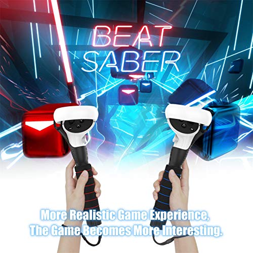 Asas de extensión con dos asas para los controladores Oculus Quest, Quest 2 o Rift S jugando en los juegos Beat Saber