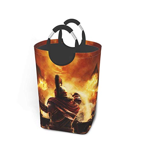 Assassin 's Creed Odyssey Legacy of The First Blade Cestas de lavandería con asas Plegables Impermeables Duraderas 50L Gran capacidad 22.7in Cesto de lavandería cuadrado para dormitorio Baño Dormitori