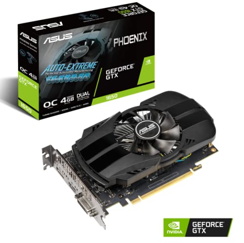 ASUS PH-GTX1650-O4G - Tarjeta gráfica (4 GB GDDR5, OC 1710 MHz, 128 bit, PCIE 3.0, 896 núcleos CUDA) Negro
