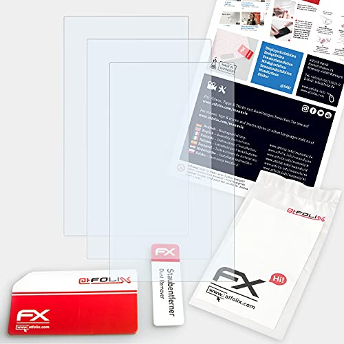 atFoliX Lámina Protectora de Pantalla compatible con Nintendo Wii U GamePad Película Protectora, ultra transparente FX Lámina Protectora (3X)
